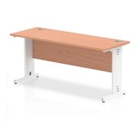 Impulse 1600x600 Beech White Cable Leg