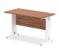 Impulse 1200x600 Walnut White Cable Leg