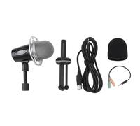 Dynamic Microphone, 360° Rotation Universal Joint Connection Microphone with Capacitive Microphone Core, LED Indicator 3 Pickup Mode