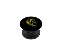 Dynamic Mountain Biker in Yellow Abstract Motion PopSockets Adhesive PopGrip