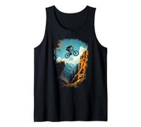 Dynamic Mountain Biker Jumping Over Cliff Tank Top