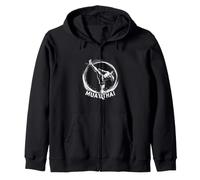 Dynamic Muay Thai Fighter in Action - Bold & Energetic Zip Hoodie