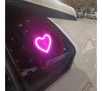 Dynamic Neon Light for Car Triangle Window Love Illumination with LED Technology (Pink)