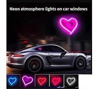 Dynamic Neon Light for Car Triangle Window Love Illumination with LED Technology (White)