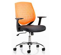 dynamic Operator Chair Basic Tilt Fabric Fixed Armrest Orange 110 kg Dura