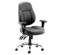 dynamic Operator Chair Permanent Contact Bonded leather Height-Adjustable Armrest Black 125 kg Storm
