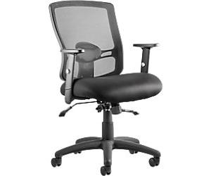 dynamic Operator Chair Permanent Contact Mesh Height-Adjustable Armrest Black 125 kg Portland II