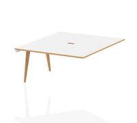Oslo 1400mm B2B Ext Kit White Top Natural Wood Edge White Frame