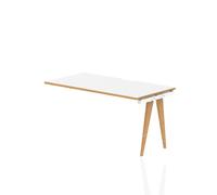 Oslo 1200mm Single Row Ext Kit White Top Natural Wood Edge White Frame