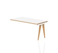 Oslo 1400mm Single Row Ext Kit White Top Natural Wood Edge White Frame