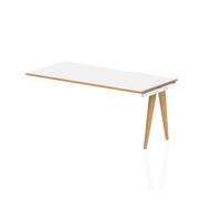 Oslo 1600mm Single Row Ext Kit White Top Natural Wood Edge White Frame