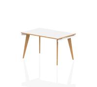 Oslo 1200mm Single Starter Desk White Top Wood Edge White Frame