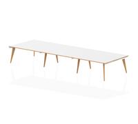 Oslo 4800mm Rectangular Boardroom Table White Top Natural Wood Edge White Frame OSL0129