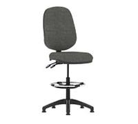 Dynamic Permanent Contact Backrest Task Operator Chair Without Arms Eclipse II Charcoal Seat Without Headrest High Back