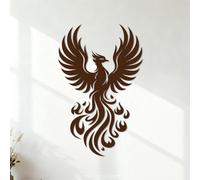 Dynamic Phoenix Silhouette Artwork Vinyl Wall Stickers 57.6x90.1cm Waterproof Coffee