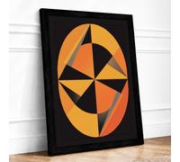 Dynamic Radiance Geometric Framed Wall Art Print A2 Black