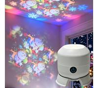 Dynamic Rotating LED Projector Light, 360° Rotating Ocean Night Light Projector, USB Dimmable Kids Projector for Bedroom Meditation, Relaxation, Bathroom, Gifts for Children and Adults (Snowman)