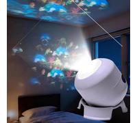 Dynamic Rotating LED Projector Light, Colorful Rotating Projection Light, Adjustable Angle & Brightness, 360° Rotating Night Light with 3 Projection Atmospheres (Ocean)
