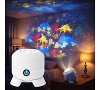 Dynamic Rotating LED Projector Light, Colorful Rotating Projection Light, Snowflake/Christmas/Ocean Dynamic Patterns, Multi-Angle Projection Base,for Bedroom,Living Rooms (Ocean,Rechargeable)