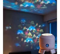 Dynamic Rotating LED Projector Light, Colorful Rotating Projection Light, Snowflake Projection Light, Dynamic Ambient Light Strip Base, Ocean Projector for Bedroom, Home Theater (Ocean)