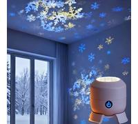 Dynamic Rotating LED Projector Light, Colorful Rotating Projection Light, Snowflake Projection Light, Dynamic Ambient Light Strip Base, Ocean Projector for Bedroom, Home Theater (Snowflake)