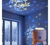 Dynamic Rotating LED Projector Light, Night Light Projector, Ocean Projector with 360 Rotating, Gifts for Birthday, Christmas, Xmas, LED Atmosphere Light for Bedroom, Party, Home (Snowfake)