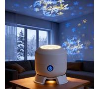 Dynamic Rotating LED Projector Light, Rotating Dimmable Projection Lamps, Ocean Themes | Adjustable Brightness, USB Rechargeable Mood Lamp for Bedroom, Homes Theater (Snowflake,Rechargeable)
