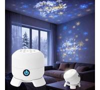 Dynamic Rotating LED Projector Light, USB Powered 360° Rotating Ocean Snowflake Night Light Projector, Dimmable LED Atmosphere Lighting for Living Room Bedroom Office Ceiling (Snowflake)
