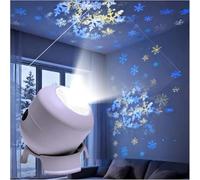 Dynamic Rotating LED Projector Light, USB Powered Ocean Snowflake Projector Light with 360° Rotation, Dimmable LED Atmosphere Light for Bedroom, Party, Home [Energy Class Snowflakes)
