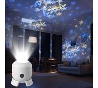 Dynamic Rotating LED Projector Light with 360° Ocean Wave Effect，Snowflakes