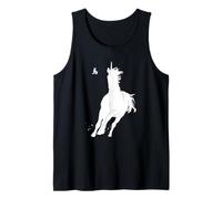 Dynamic Running Horse Silhouette with Asian Character Art Tank Top