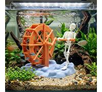 Dynamic Skeleton Bubbler Aquarium Decoration, Air Driven Moving Action Fish Tank Skeleton Ornament with Rotating Water, Underwater Accessories for Oxygenation & Fish Tank Landscape (1PC)