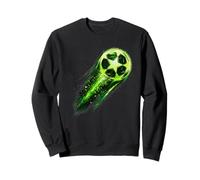 Dynamic Soccer Ball Green Meteor Energy Speed Shot Design Sweatshirt