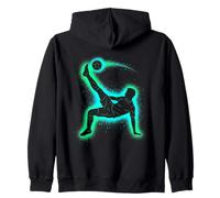 Dynamic Soccer Bicycle Kick Player Zip Hoodie