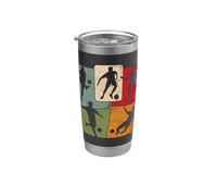 Dynamic Soccer Player Action Silhouette Graphic Stainless Steel Insulated Tumbler