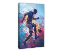 Dynamic Soccer Poster Canvas Poster Wall Art Decor Print Picture Paintings for Living Room Bedroom Decoration 24x36inch(60x90cm)