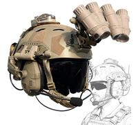 Dynamic Sound Pickup and Intelligent Noise Reduction FAST SF Airsoft Helmet Set, Multifunctional 8-in-1 Outdoor Sports Bump Helmet(Brown)