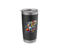 Dynamic Sports-Themed Design with Various Elements - S35 Stainless Steel Insulated Tumbler