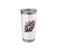 Dynamic Sports-Themed Design with Various Elements - S35 Stainless Steel Insulated Tumbler