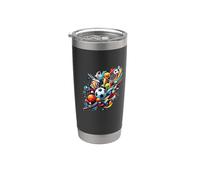 Dynamic Sports Themed with Various Elements Original Graphic Stainless Steel Insulated Tumbler