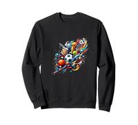 Dynamic Sports Themed with Various Elements Original Graphic Sweatshirt