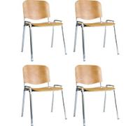 Dynamic Stacking Chair Iso Beech Pack of 4