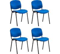 Dynamic Stacking Chair ISO Blue Seat Pack Of 4 Seat Black Back Without Arms Fabric