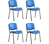 Dynamic Stacking Chair Iso Blue with Black Frame Pack of 4