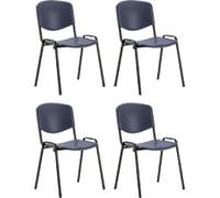 Dynamic Stacking Chair ISO Without Arms Plastic Blue Seat, Black Frame Pack of 4