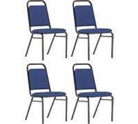 Dynamic Stacking Visitor Chair Black & Blue Pack of 4