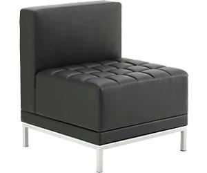 Dynamic Straight Back Sofa Infinity Modular Seat Black Without Arms Bonded Leather