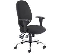 dynamic Task Operator Chair Permanent Contact Fabric Height-Adjustable Armrest Black 125 kg Lisbon