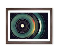 Dynamic Vinyl Record H1022 Framed Print for Living Room Bedroom Home Office Décor, Wall Art Picture Ready to Hang, Walnut A2 Frame (64 x 46 cm)