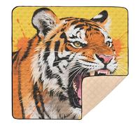 Dynamic Wild Cat Portrait Large Sturdy Baby Playmat for Floor Water Resistant Infant Play Activity Mat for Babies Infants Toddlers, 50'' x 50''